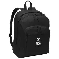 Basic Black Fabric Backpack - Embroidered w/ Y Logo and SOUTH SHORE YMCA