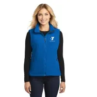 Ladies Fleece Full Zip Vest (Royal)  - Embroidered w/ Left Chest Y Logo w/ SOUTH SHORE YMCA