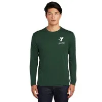 Mens Long Sleeve Competitor™ Tee (Forest) - Screen Printed Left Chest Y Logo w/ VOLUNTEER