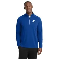 Mens Sport-Wick® Textured 1/4-Zip Pullover (True Royal) - Embroidered Left Chest Y Logo w/ SOUTH SHORE YMCA